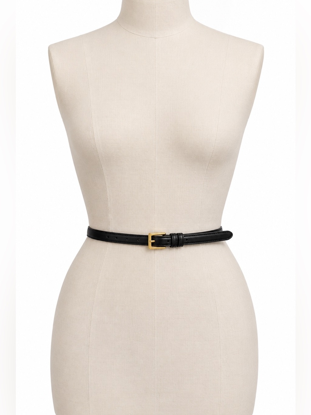 Burberry Prorsum Maybell Black Leather Skinny Belt 28/70